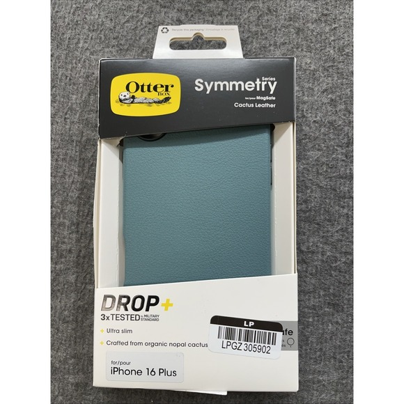 Otterbox Symmetry Cactus Leather MagSafe Series‎ Apple iPhone 16 Plus Green - Picture 1 of 3